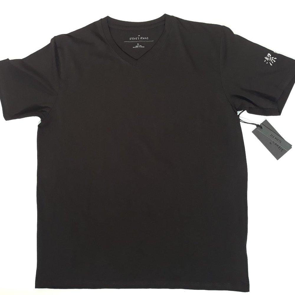 Steve's Jeans Slim Fit Black T-shirt XL Men's
